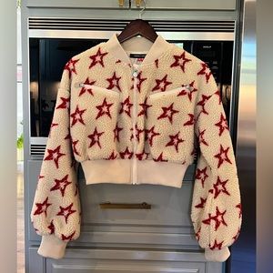 Perfect Moment Sherpa Fleece cropped bomber jacket size Small